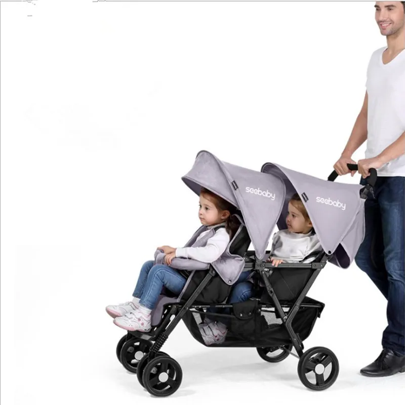 Twin baby strollers can be split, folded, lightweight, shock-absorbing