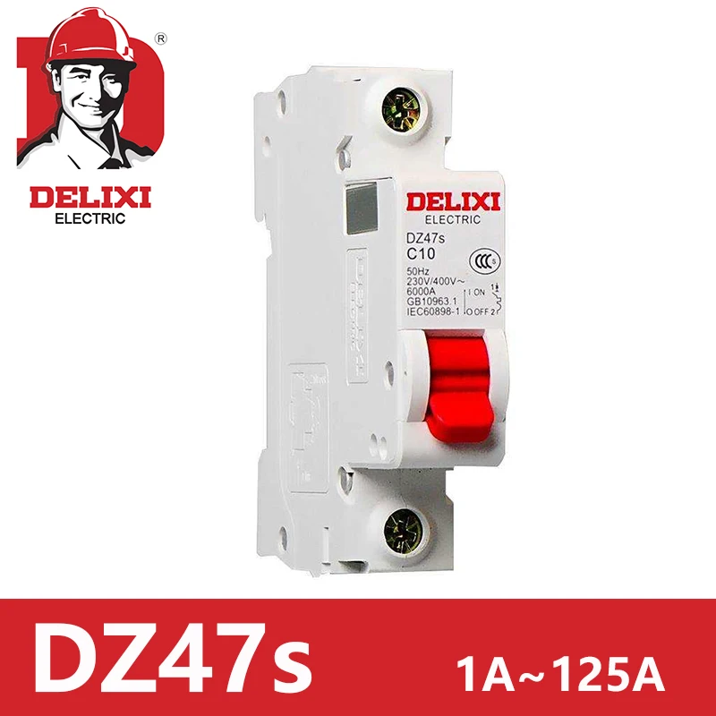 2P RCBO RCD схемы автоматический воздушный выключатель DZ47S DELIXI MCB 2 полюса C завивки 1A 3A