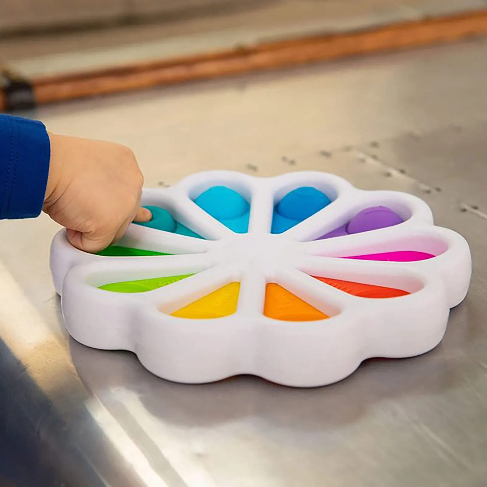 

2pc Anti Stress Rainbow Fidget Dimple Toy Stress Relief Hand Toys For Kids ,easy To Use,soft Silicone Simpel Dimpel Figet Toy