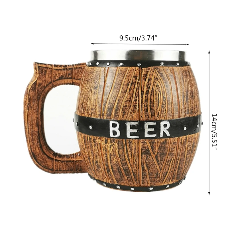 Деревянная бочка пивная кружка из дуба в форме ведра с двойными стенками чашка
