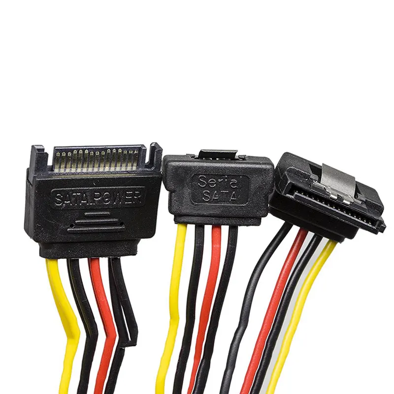 SATA 15-контактный разъем для 2x15-Pin 90 градусов Женский 15Pin отклонения в размерах на 1-2
