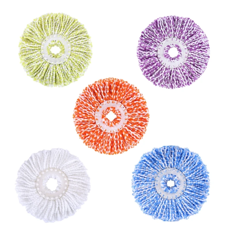 

5 Pcs Rotating Mop Head Pads Replacement Microfiber Spin Mop Head Refills Round Cloth Rag Household Cleaning Tool