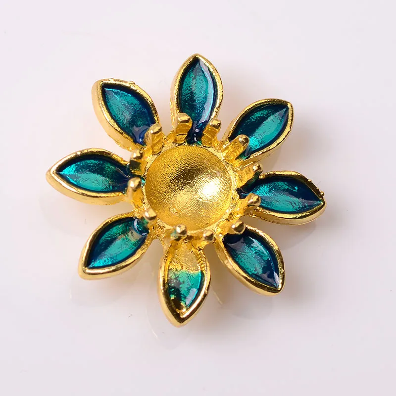 10 шт. 23 мм 24 капли из металлического сплава глазурованные цветы ретро головной