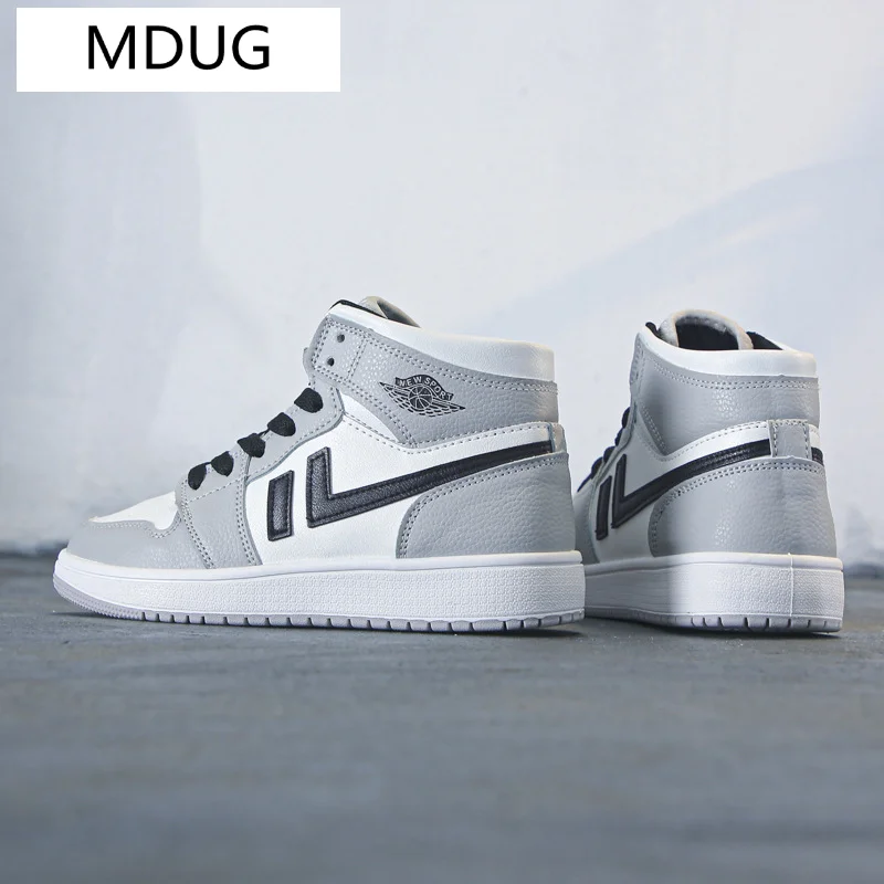 

2021 spring and summer leather female sports running shoes, pink aj breathable anti slip vulcanized leisure high top plate shoes