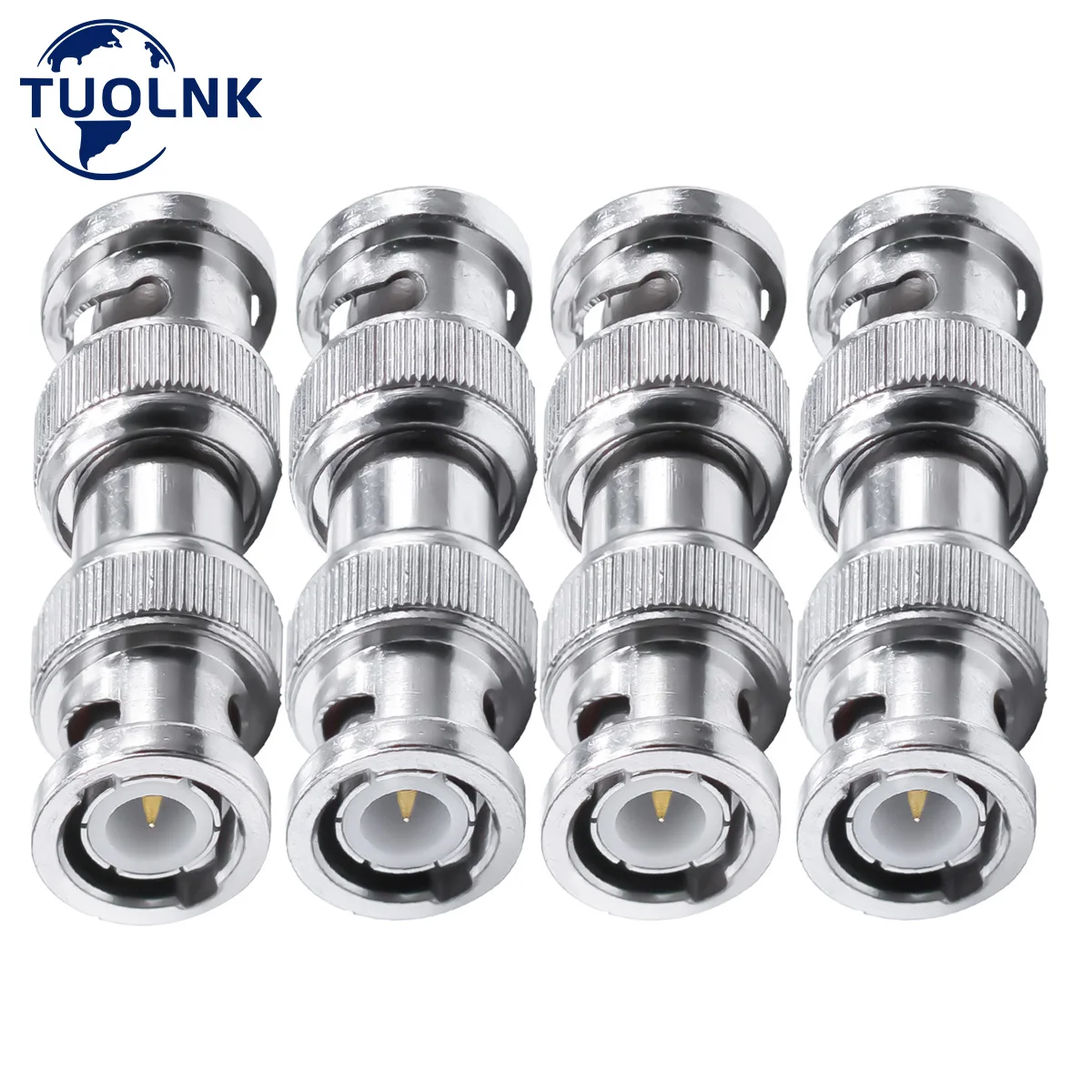 

4pcs BNC Adapter BNC Male to BNC Male Coax Connector RF Coaxial Adapter for CCTV Security Camera Radio Extension Cable