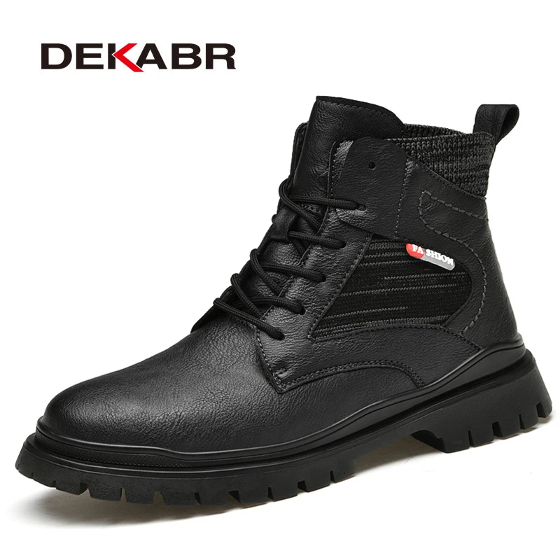 

DEKABR/Новинка; Мужские осенние ботинки из натуральной кожи; Нескользящие мужские Ботильоны ручной работы; Повседневные модные водонепроница...