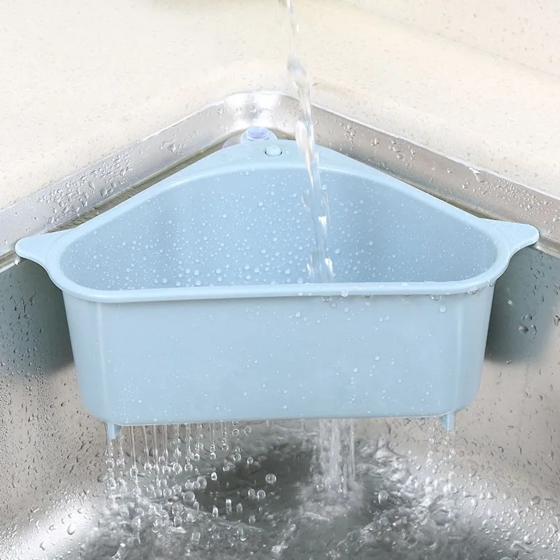 Многофункциональная угловая полка для слива раковины на присоске корзина