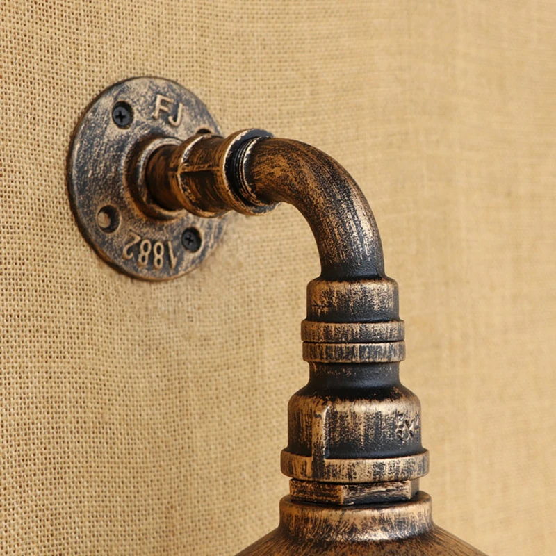 

Modern Vintage Iron wall lamp Water pipe style 4 colors lampshade for living room bedroom hallway restaurant E27 110v 240v