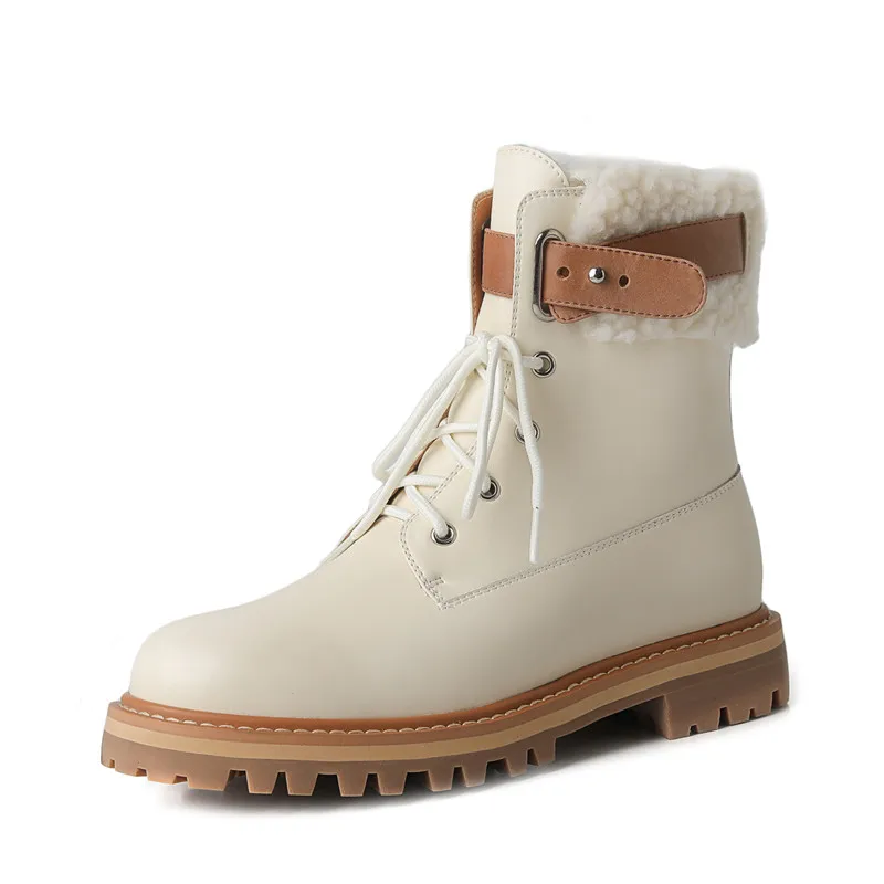 FEDONAS/модные зимние ботинки Женские ботильоны на шнуровке Повседневная Уличная