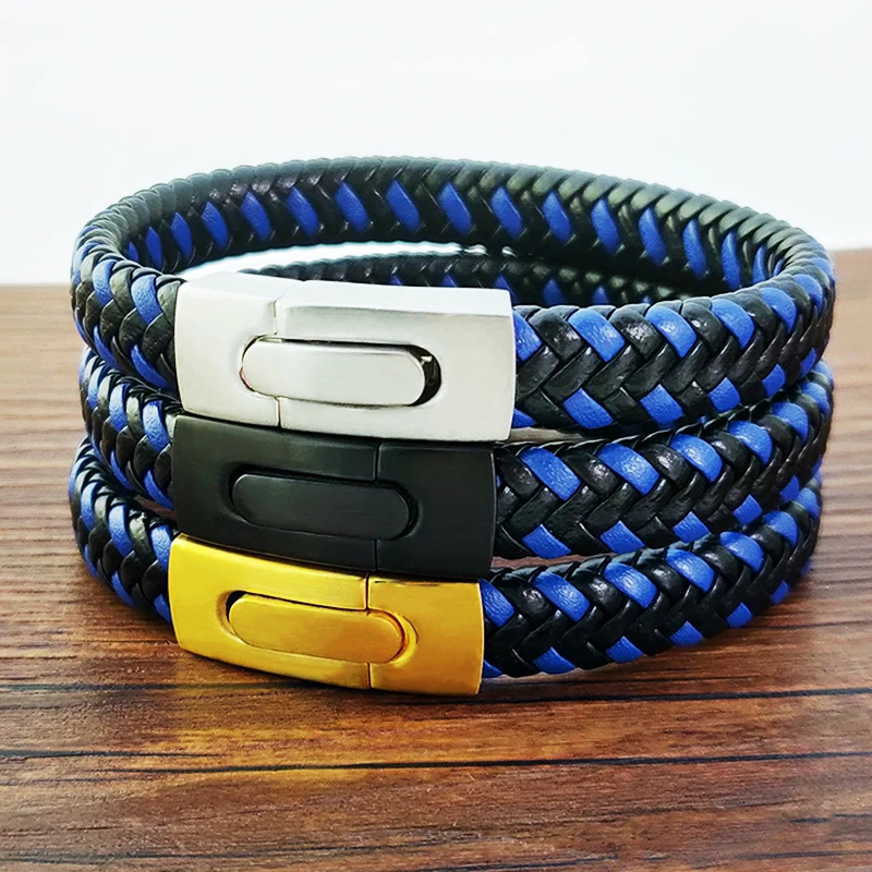 MYLONGINGCHARM Man Braided rope Bracelet with Magnetic Clasp Trendy Men for father or boyfriend | Украшения и аксессуары