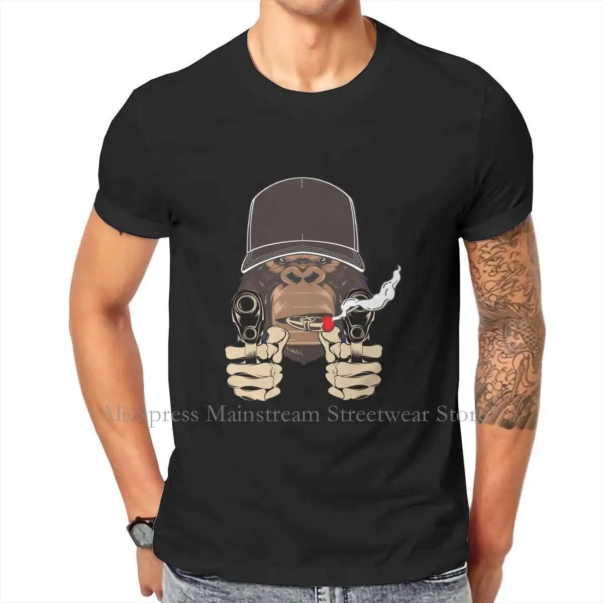 Мужская футболка из чистого хлопка с принтом мышечной обезьяны cav stone bape банан