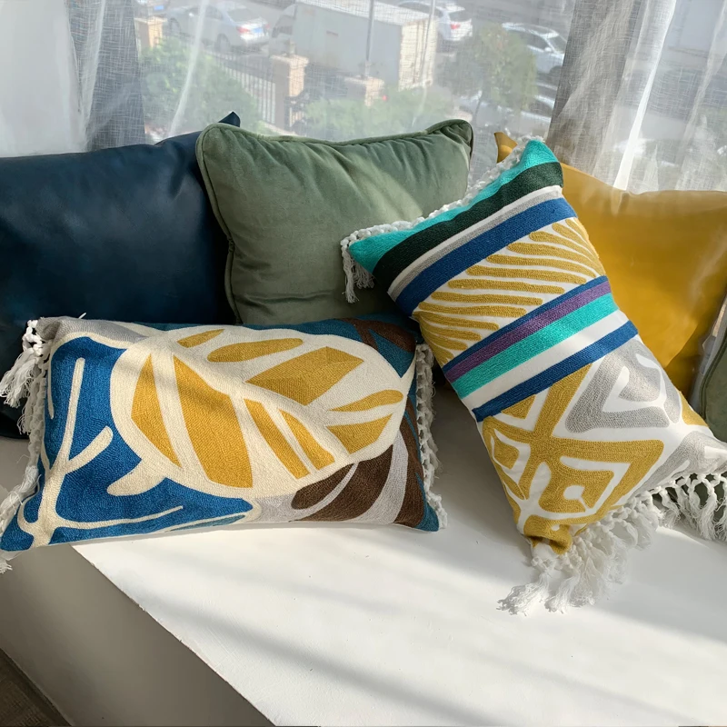 Cushion Covers American Style Emboridery Pillowcases Pillow Cover 45x45cm/30x50cm Home Decoration Sofa Almofadas Cusions | Дом и сад
