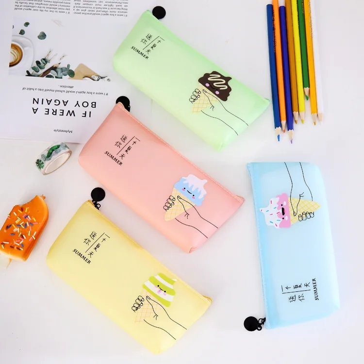 

Creative Stationery Ice Cream Jelly Pencil Case Pectin Waterproof Triangle Pencil Case Student Pencil Case