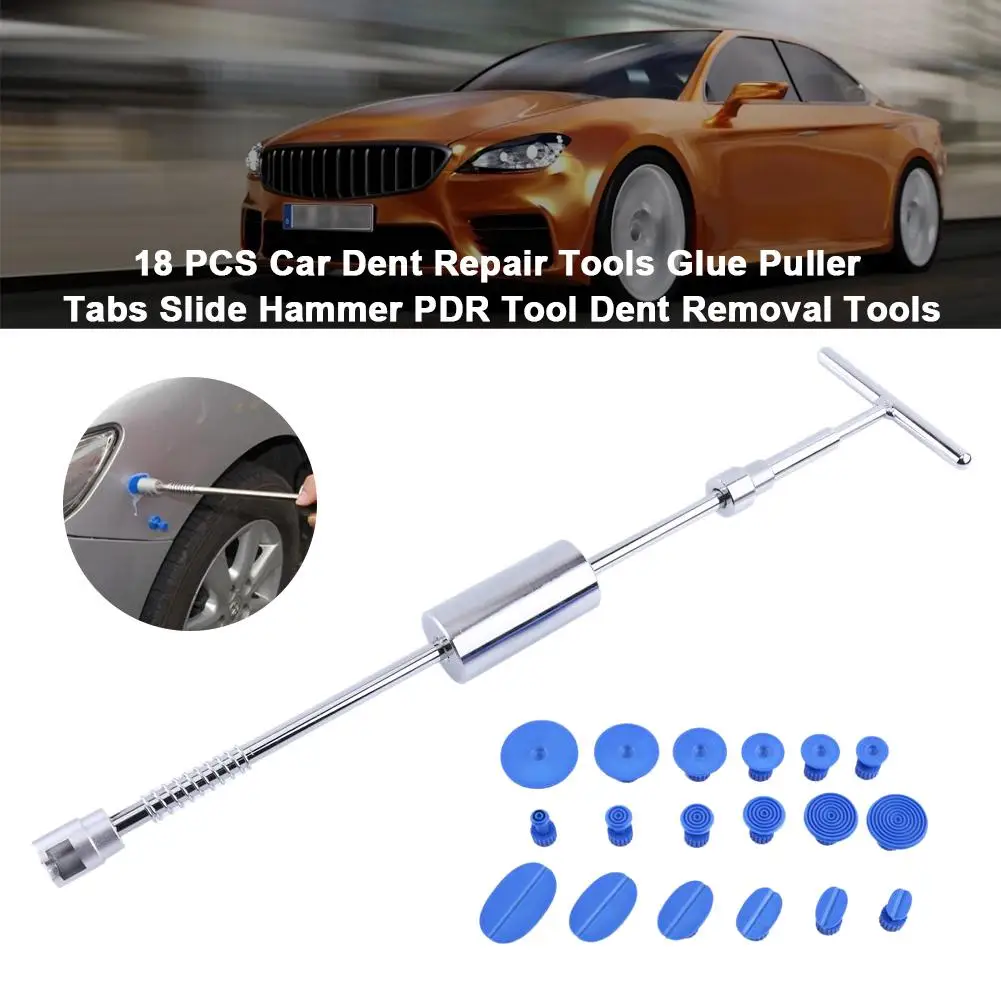 

18PCS Car Dent Repair Tools Glue Puller Tabs Slide Hammer Tool Dent Removal Tools Fit For Cars Motorcycles Trucks