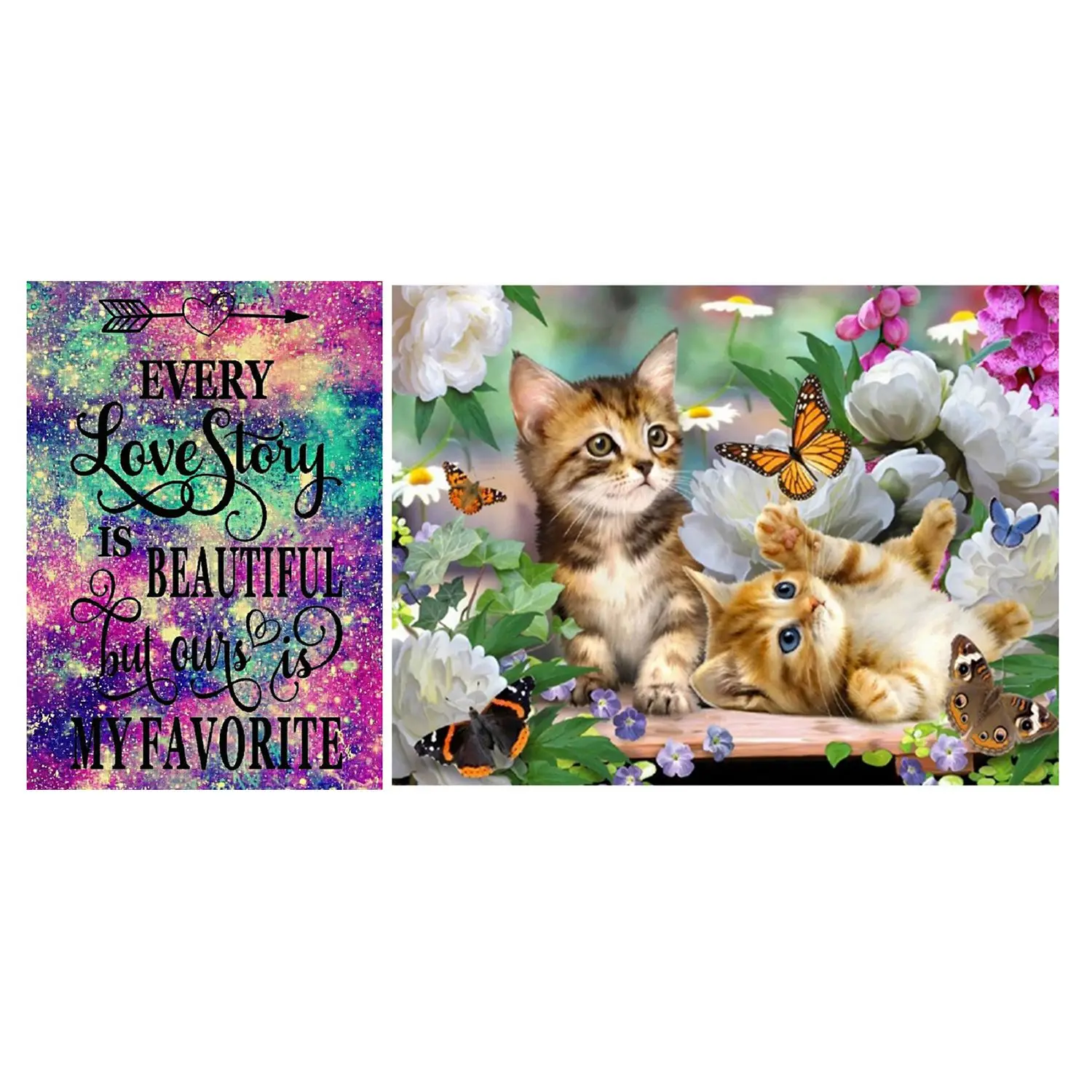 Алмазная картина с животными и бриллиантами полностью квадратные кошки