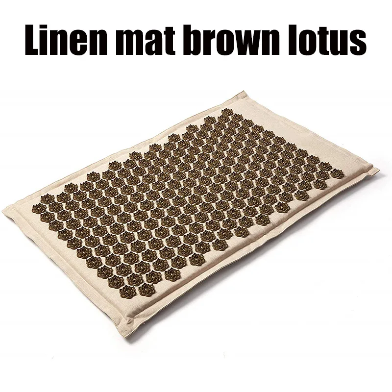 Linen mat 3 74*44 см Лотос Спайк Акупрессура Массажный коврик натуральный органический лен хлопок подушка Релаксация снимает стресс напряжение тело йога коврик - Цвет: Linen mat 3