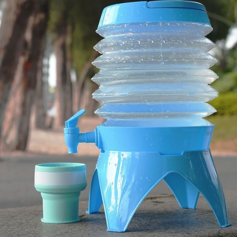 

Multifunctional Folding Water Storage Bucket With Faucet Car Bucket Beverage Beer Bucket Outdoor Camping Toools