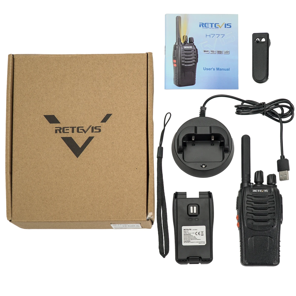 

Retevis H777 Portable Walkie Talkie 16CH FRS Handheld Two Way Radio Scan Function Voice Prompt