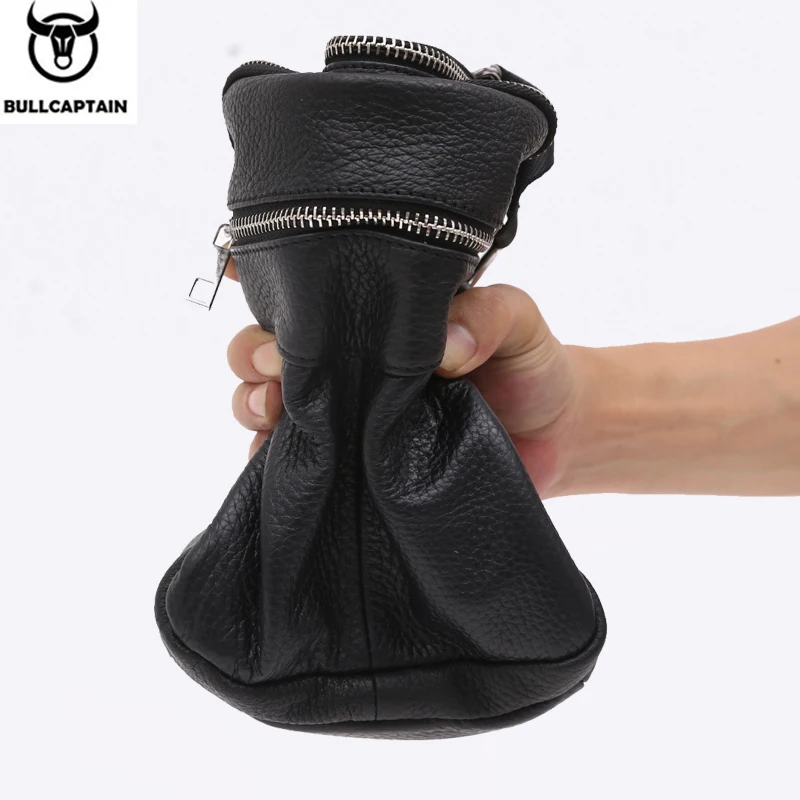 Мужская сумка BULLCAPTAIN кожаная через плечо на молнии известный бренд новая модная