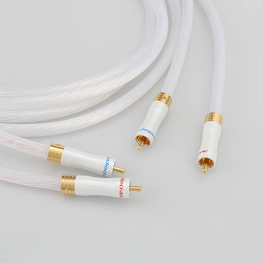 

High Quality 1pair 5N Silver plated OCC RCA cable Analog cable RCA audio cable Silver plated