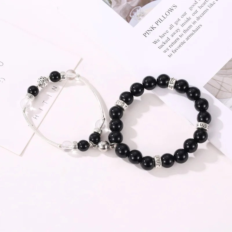 

Simple Gravity Obsidian Personalized Bracelet Couples Popular High-end Crystal Charm Bracelet