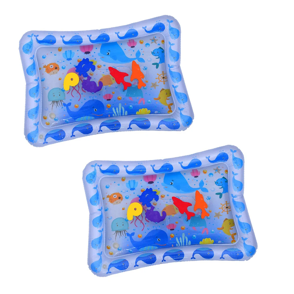

Cute Whale Animal Number Inflatable Tummy Time Water Mat Infants Baby Pad Toy