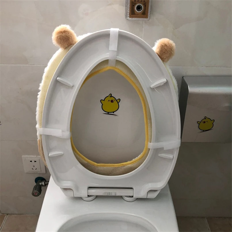 Мультяшный милый чехол на сиденье унитаза домашний коврик для наволочка набор