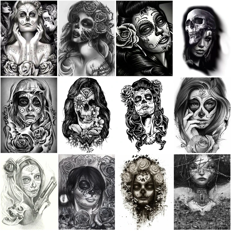 

5D Full Round Drill Diamond Painting Kits Horror Series Skeleton Woman Cross Stitch Embroidery Adult Mosaic Handmade Wall Decor