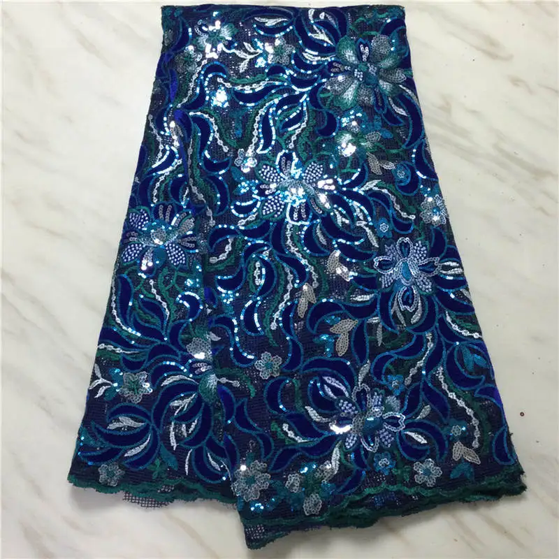 

Latest African Dry Lace Fabric With Sequins 2021 French Lace Fabric Embroidery Nigerian Tulle Lace For Party Dress ! PL30281