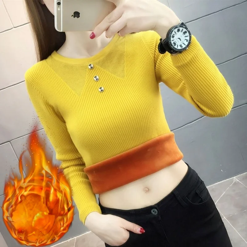 

Женский зимний свитер с круглым вырезом, женская одежда 2022, вязаные женские свитера и пуловеры с длинным рукавом, женский джемпер, топы Y656