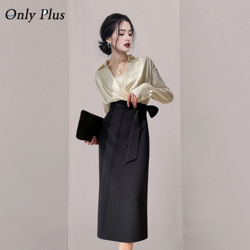 

EVNISI 2021 лоскутное платье-пуловер длинное осеннее платье на молнии с высокой талией приталенное платье с V-образным вырезом и длинными рукава...