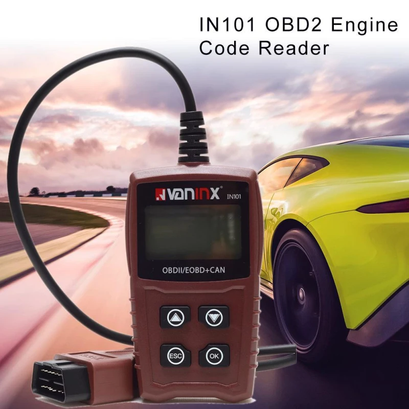 Считыватель кодов двигателя IN101 OBD2 портативный диагностический сканер с
