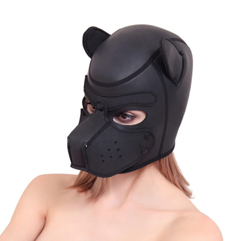 Сексуальная кожаная маска капюшон БДСМ Связывание удерживающие капюшоны на