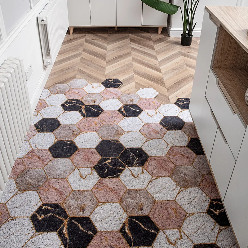 

Прочный впитывающий дверной коврик для любой погоды, мраморный Алмазный бриллиант, защита от пятен, захватывает грязь, коврики для дома и ул...