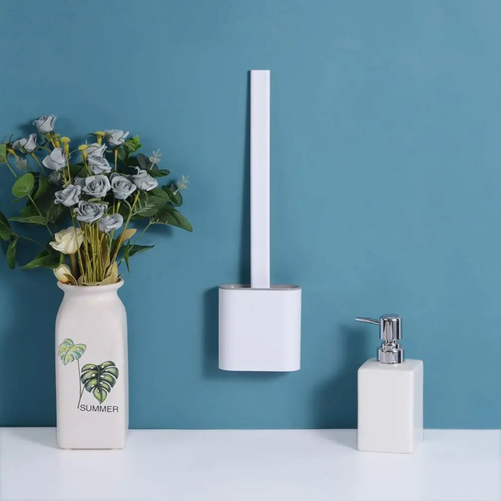 

Household Punch-free Brush With No Dead Ends Wall-mounted And Floor Toilet Brush Set Practical Toilet Brush