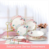 european style lace dinner plate fruit plate ceramic tableware plate creative western food steak plate soup bowl food container