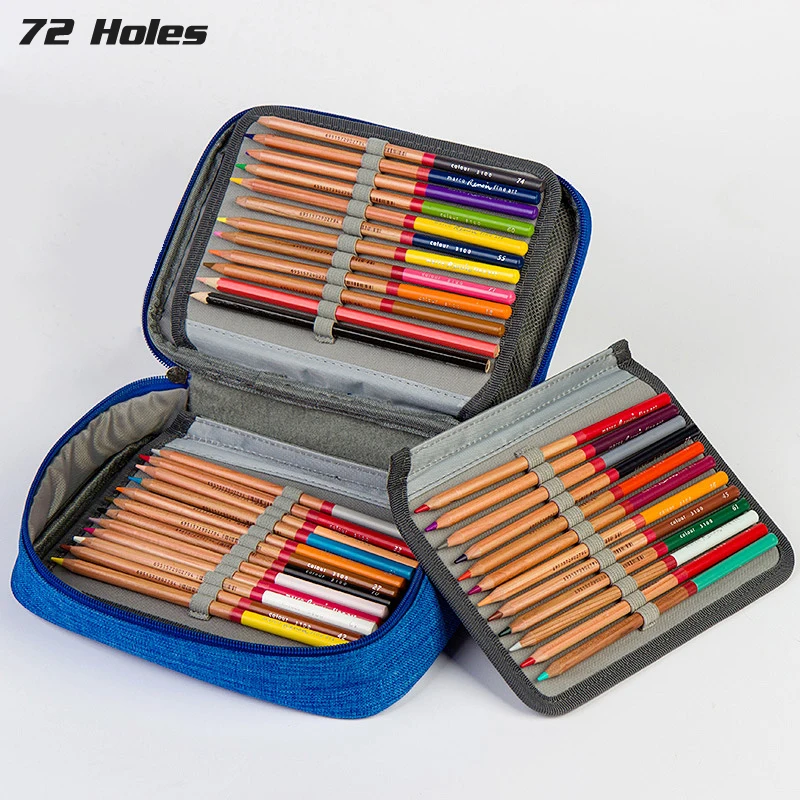 Чехол для карандашей большой емкости цветной футляр из ткани Оксфорд на молнии с
