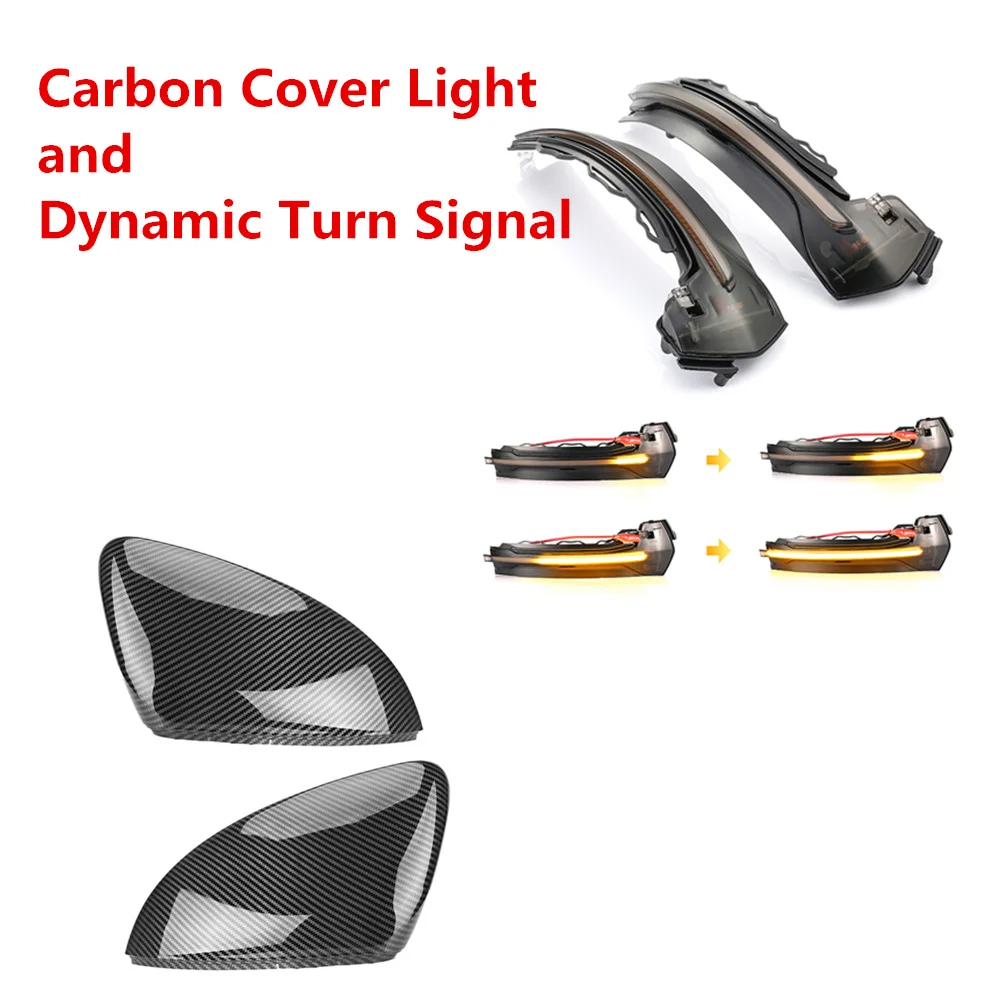 Carbon Cover Light Комплект из 2 предметов, для Audi A3 8 V S3 RS3 гибкие чехлы из термопластичного полиуретана(динамический боковое зеркало светодиодный индикатор сигнала поворота мигалка 2013 - Цвет: Carbon Cover Light