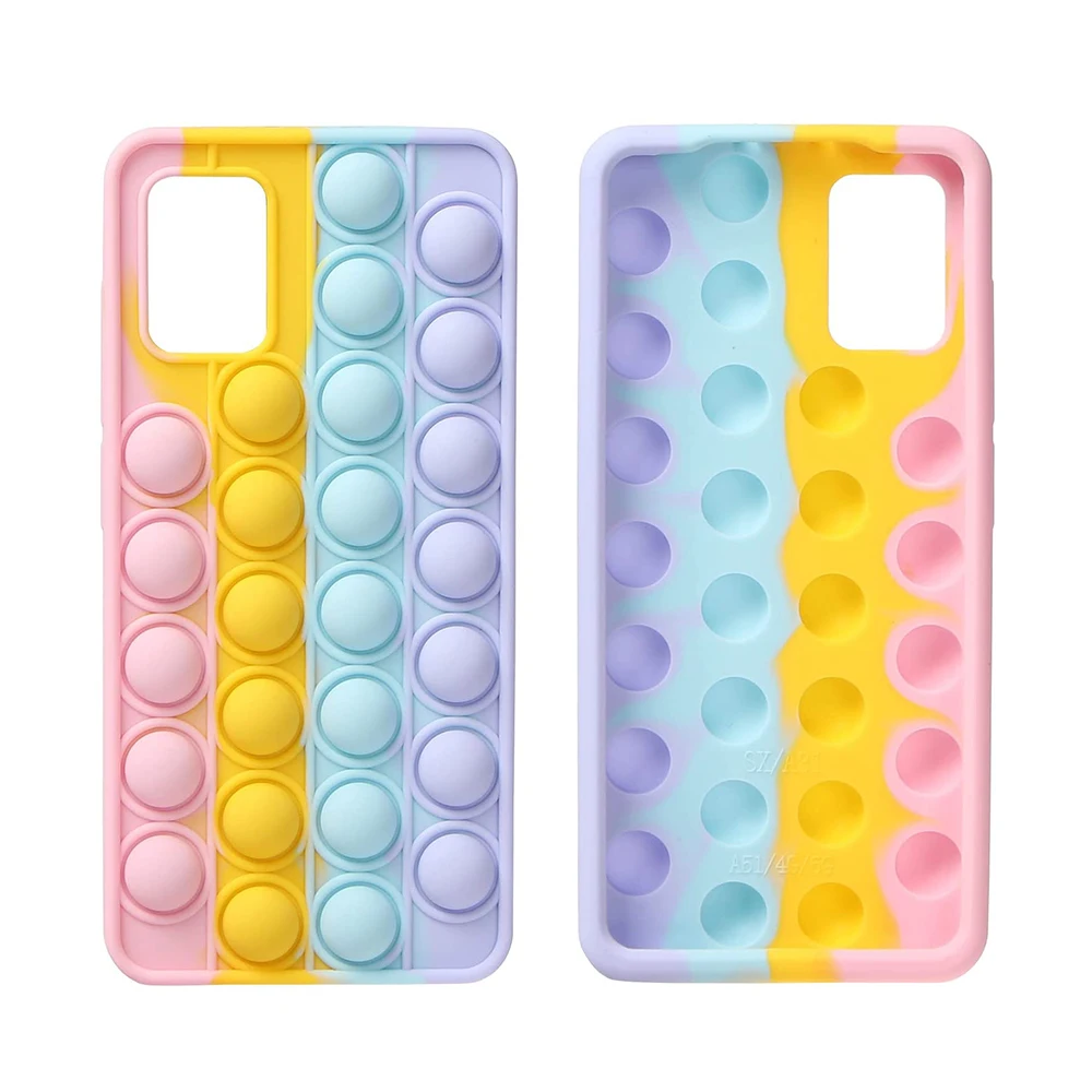 

Silicone Case for Samsung Galaxy A02S A02 A01 A11 A12 A21 A31 A51 A71 A32 A52 A72 A50S A70s Pop Push it Bubble Fidget Toys Case