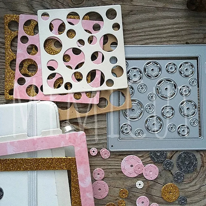 

Panalisacraft Hole plate Sequin Metal Cutting Dies Stencils for DIY Scrapbooking/album Decorative Embossing DIY Paper Cards