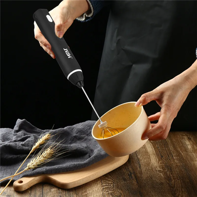 

Milk Frother Handheld USB Rechargeable Foam Maker Stainless Steel Egg Whisk 3-Speed Mixer Kitchen Tool for Coffee Egg Milk