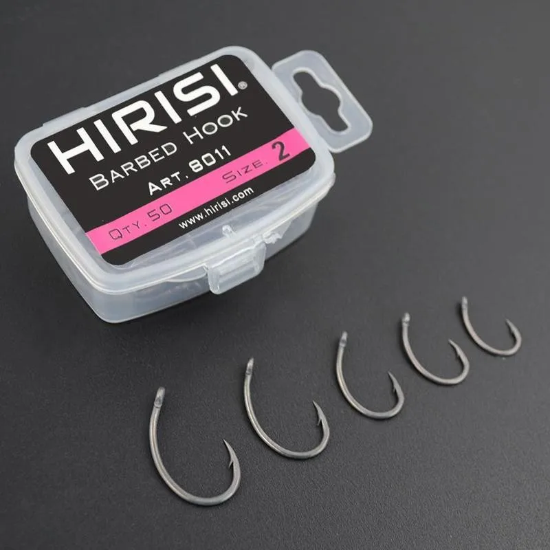 

50 Pcs Fish Hook Carp Hook High Carbon Steel Barbed Hooks Carp Fishing Hooks Pack With Retail Original Box Outdoor
