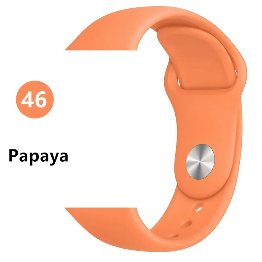 Papaya46 Ремешок для apple watch 5 4 ремешок apple watch 44 мм 40 мм iwatch 3 2 1 ремешок 42 мм 38 мм для хорошего клиента - Цвет ремешка: Papaya46