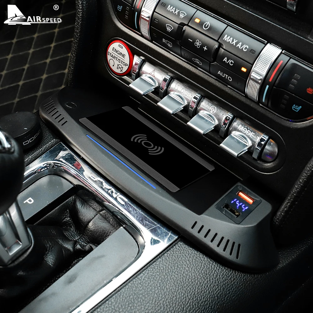 Автомобильное беспроводное зарядное устройство AIRSPEED для Ford Mustang 2015 2016 2017 2018 2019 2020