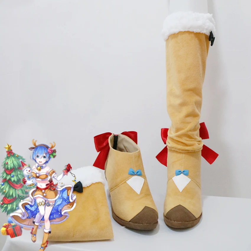 

Аниме: жизнь в другом мире от Zero Rem Ram рождественские сапоги для костюмированного переодевания на Хэллоуин осенне-зимняя обувь