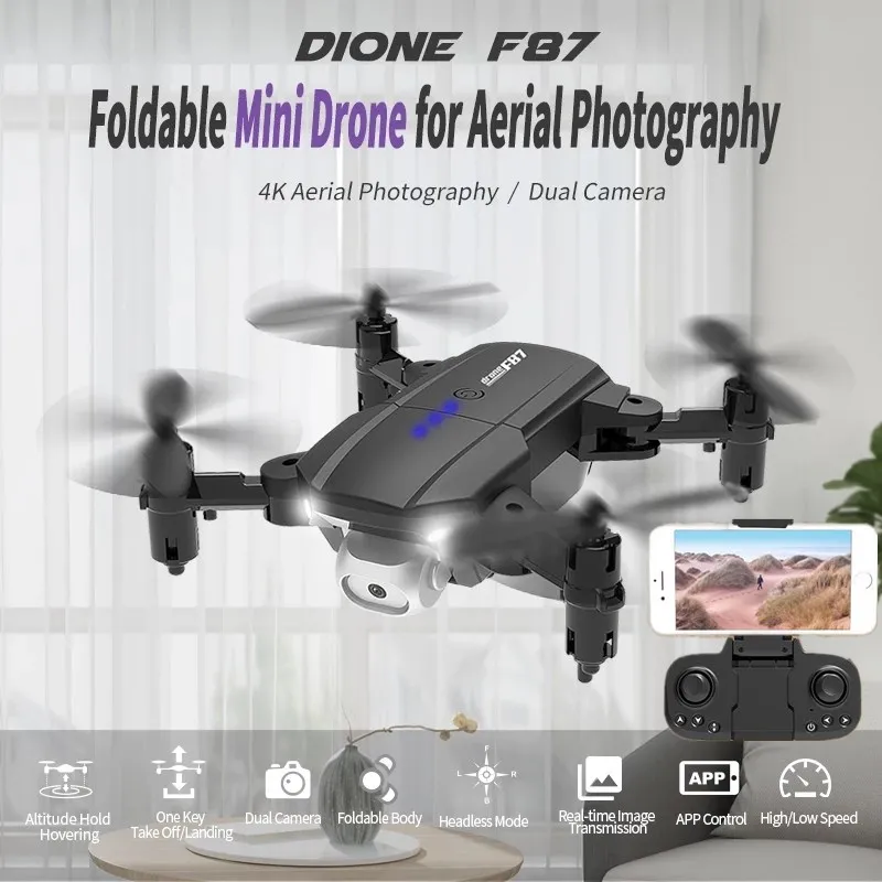 

Mini Folding Aerial RC Drone 2.4G 15mins 100M 4K HD Dual Camera Fixed Height Suspension Gravity Sensor Remote Control Quadcopter