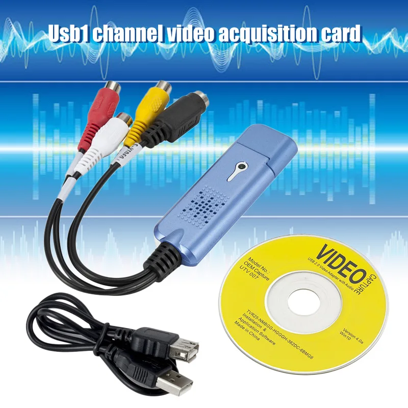 Преобразователь VHS в цифровой файл USB 2 0 видео Захват для компьютера ТВ-приставки