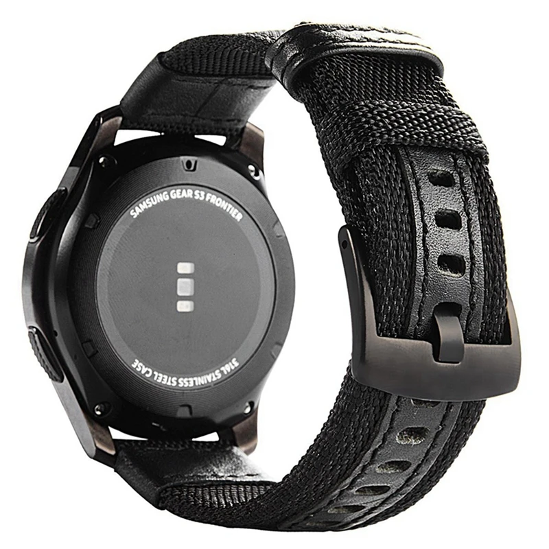 Нейлоновый кожаный ремешок для samsung gear S3 ремешок 22 мм ремешок для Amazfit Stratos 2 2s 3/Pace/GTR 47 мм ремешок для часов huawei Watch GT 2