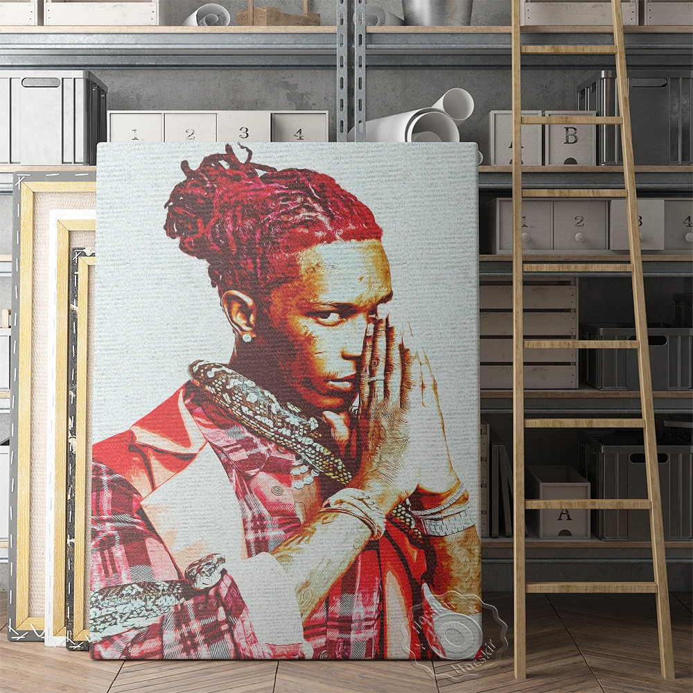 

America Singer Young Thug Poster, Hip Hop Rapper Wall Painting, Handsome Man Portrait Prints Art, Rap Music Star Wall Stickers