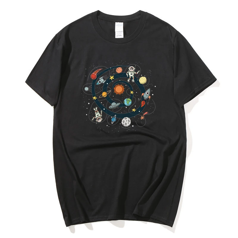 2020 Футболка с оригинальным цифровым принтом астронавта космическая качели под